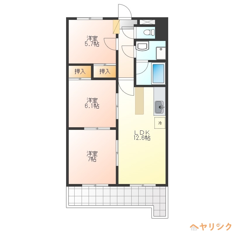 尾張旭市三郷町栄のマンションの間取り