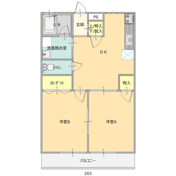 太田市東別所町のアパートの間取り