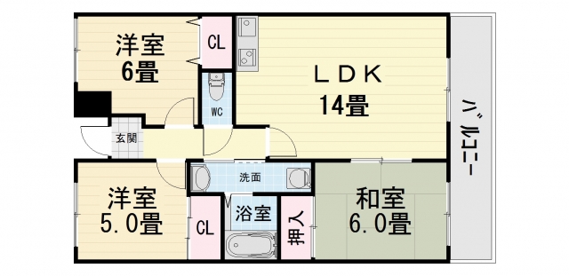 堺市西区浜寺石津町東のマンションの間取り