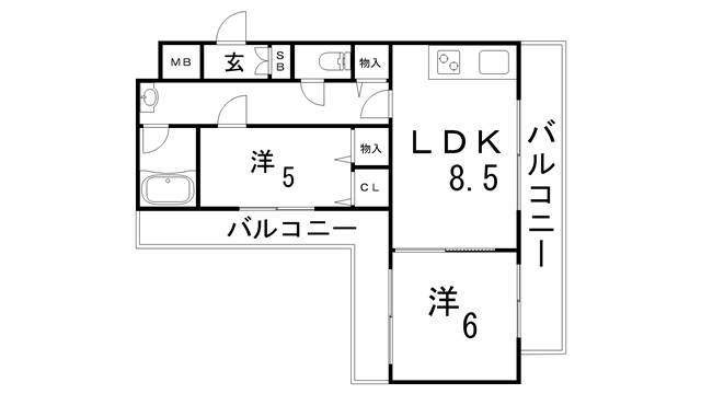 クレール中野の間取り