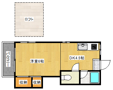 北九州市小倉北区明和町のアパートの間取り