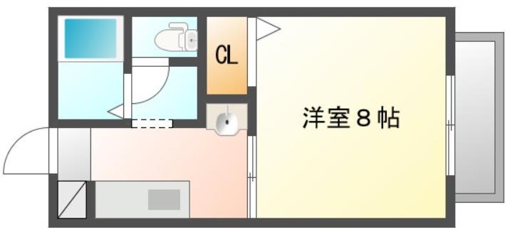 岡山市南区福田のアパートの間取り