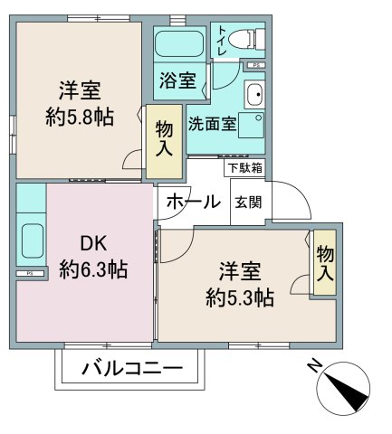 シャーメゾン鶴ヶ島の間取り