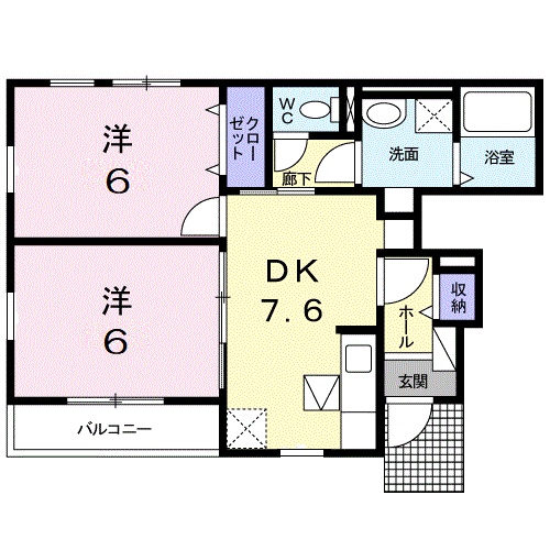 長浜市高月町井口のアパートの間取り