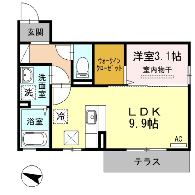 新潟市東区中山のアパートの間取り