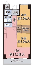 大阪市平野区平野南のマンションの間取り