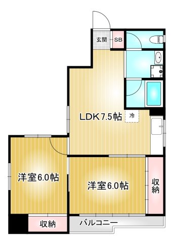 名古屋市東区東桜のマンションの間取り