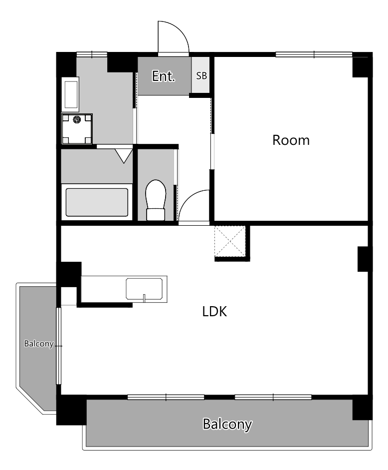 三石マンションの間取り