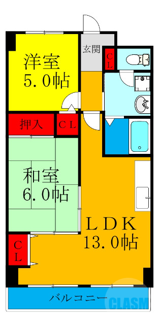 大阪市東淀川区菅原のマンションの間取り