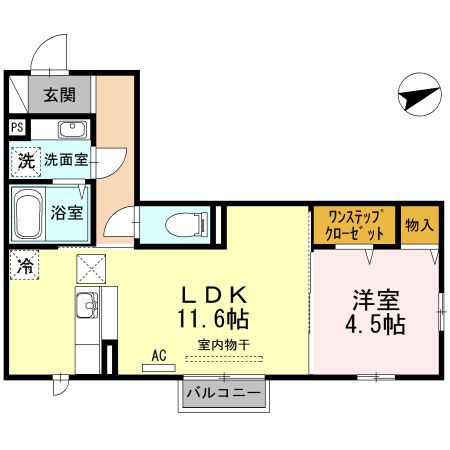 長岡市蓮潟のアパートの間取り