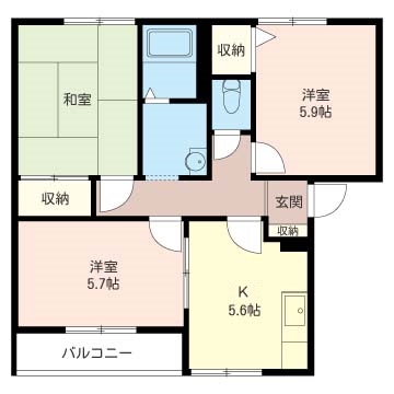 タウンヒル松葉Ｆの間取り