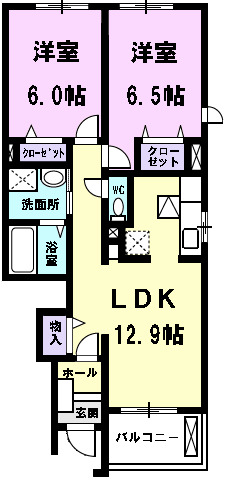 ヴィラソレイユの間取り写真