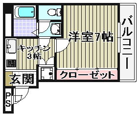 ＪＲ阪和線 北信太駅 徒歩10分 4階建 築36年の間取り写真