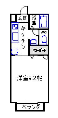 那須塩原市北二つ室のアパートの間取り