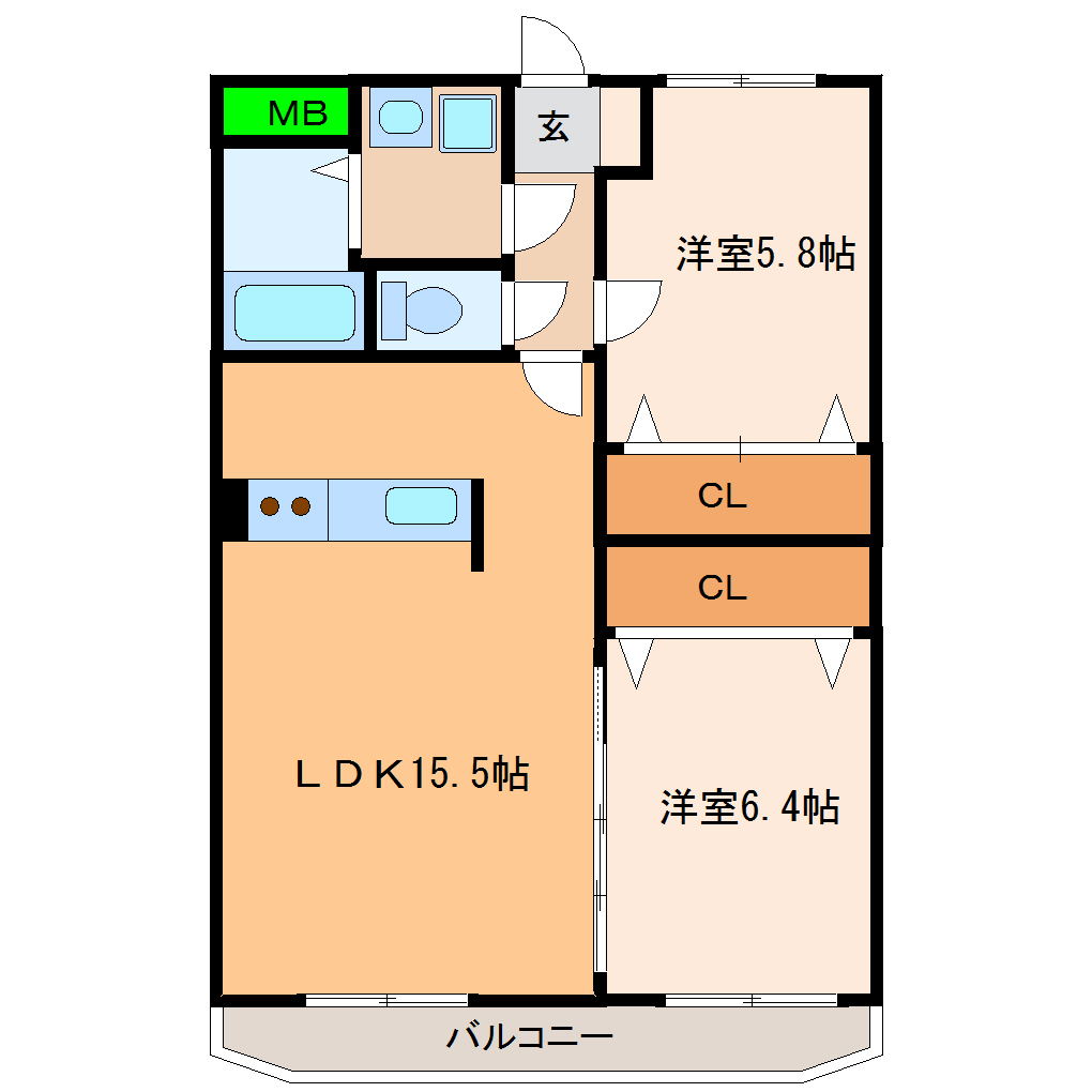 ラヴィベール竹田IIの間取り