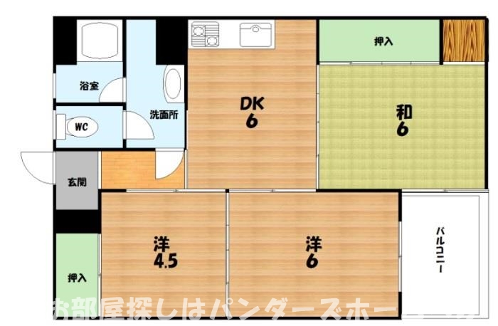 シャトー東香里の間取り