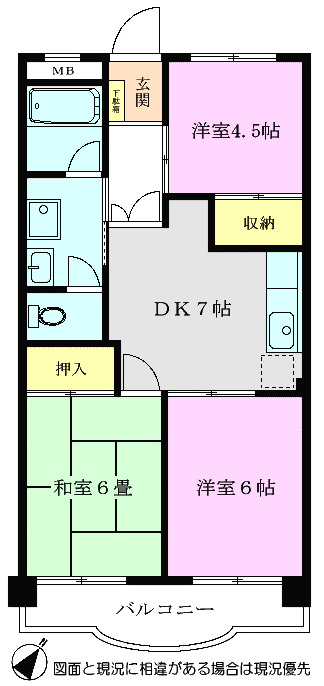 フラットマジョールIの間取り