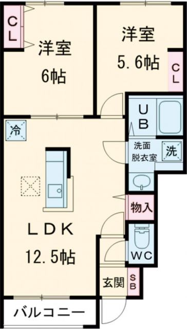 【水戸市内原町のアパートの間取り】