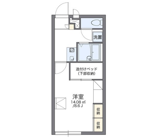 岡山市東区東平島のアパートの間取り