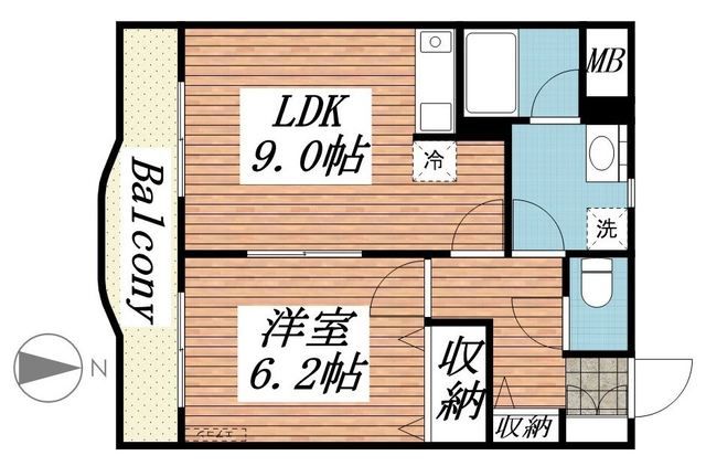 和歌山市小雑賀のマンションの間取り