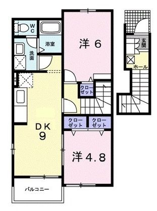 西条市小松町妙口のアパートの間取り