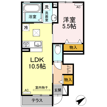 クレール水神　A棟の間取り