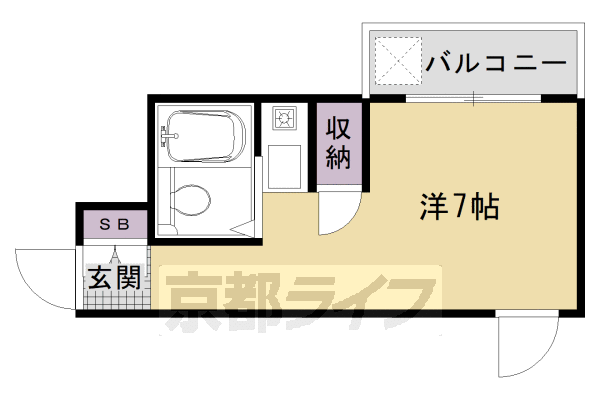 【京都市右京区西京極南大入町のマンションの間取り】