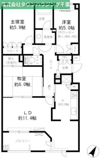 千葉市美浜区打瀬のマンションの間取り