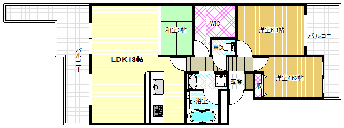 【ローレルコート古市5番館の間取り】