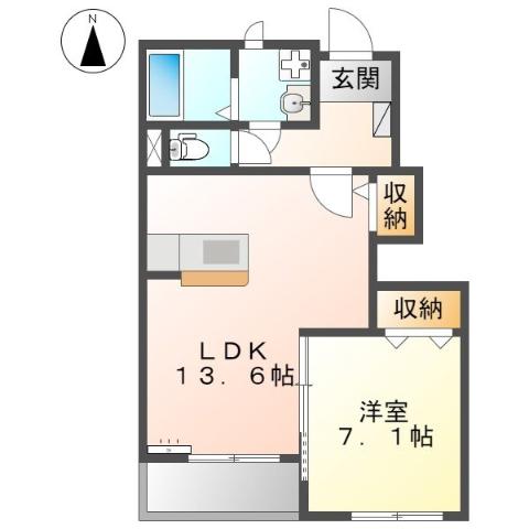 徳島市南島田町のアパートの間取り