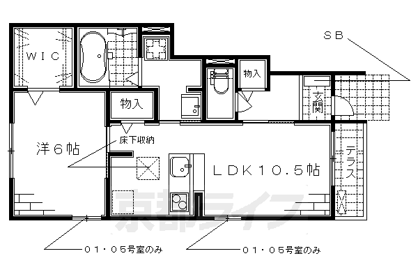 京都市伏見区深草七瀬川町のアパートの間取り