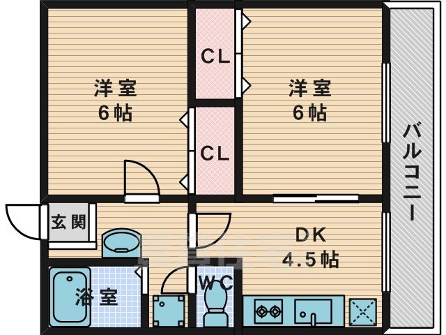 レオパレスOHI2の間取り