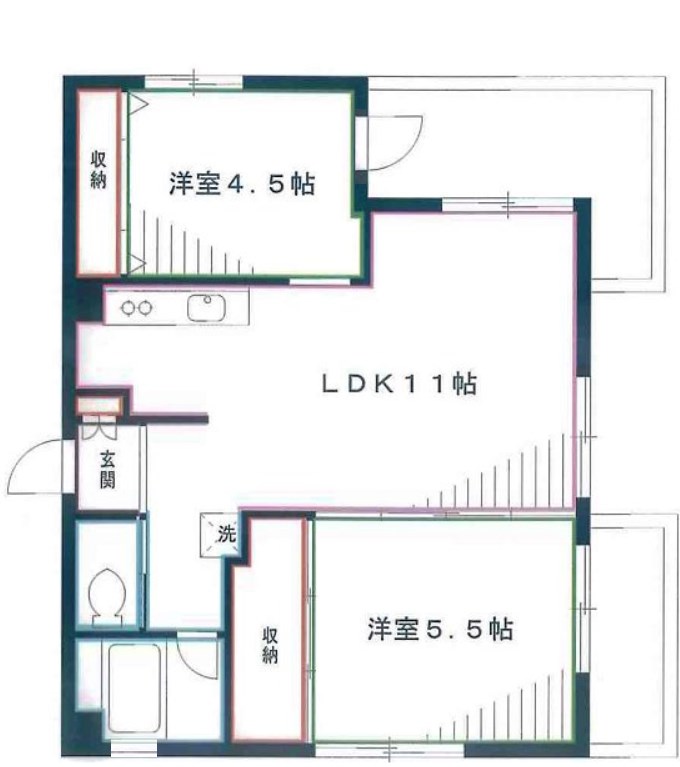 武蔵野市境南町のマンションの間取り