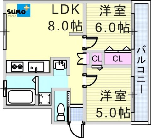 高津橋農住団地　C棟の間取り