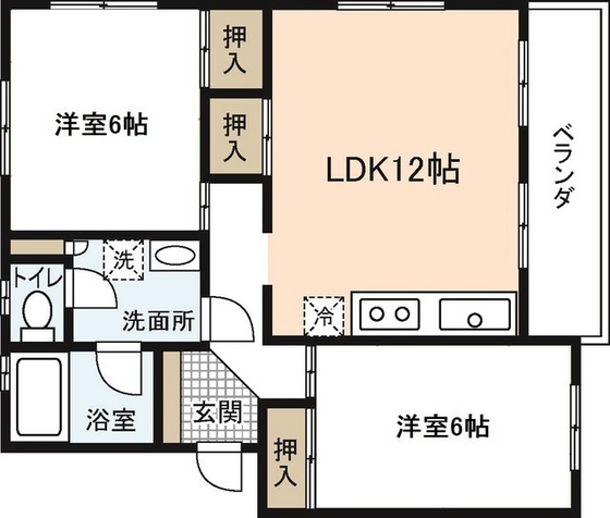 廿日市市佐方のマンションの間取り