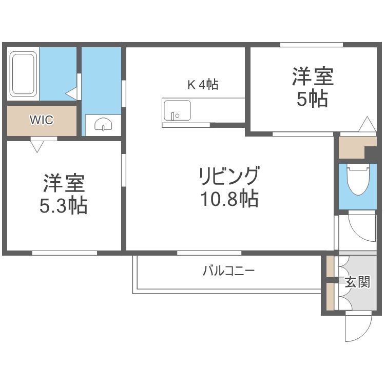 Ｍ．八軒（エムドット八軒）の間取り