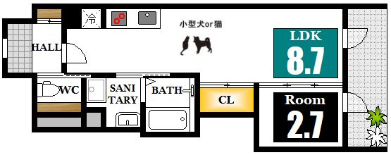 広島市中区舟入川口町のマンションの間取り