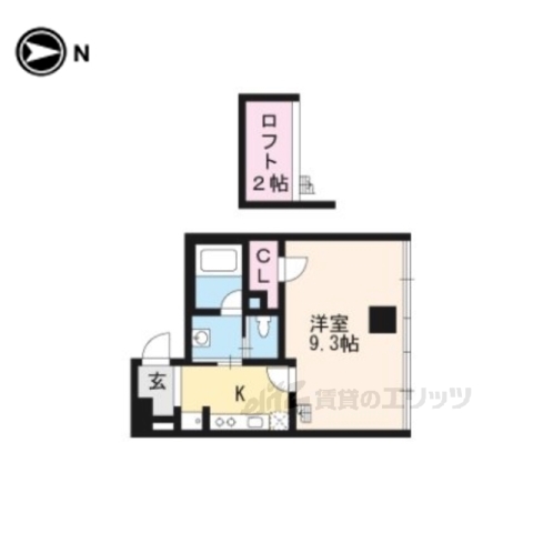 【京都市左京区岡崎西天王町のマンションの間取り】