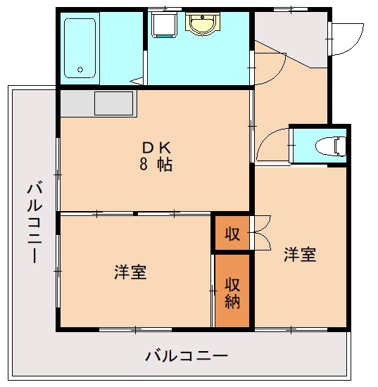 福津市中央のアパートの間取り