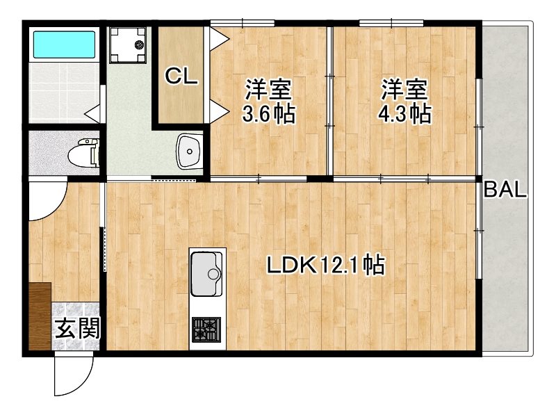 仮）筑紫野市筑紫新築アパートの間取り