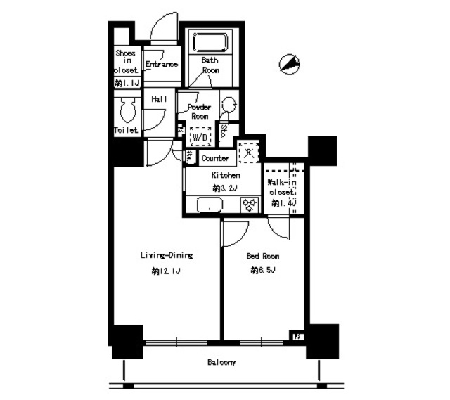 港区芝浦のマンションの間取り