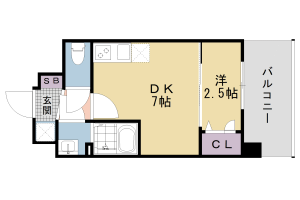 【京都市南区上鳥羽勧進橋町のマンションの間取り】