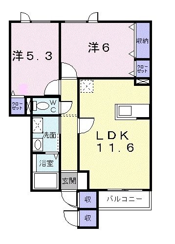 サンパティーク　のぞみＡの間取り