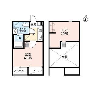 仙台市宮城野区新田のアパートの間取り