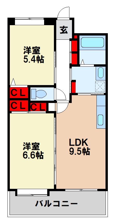 クラシオン二日市の間取り