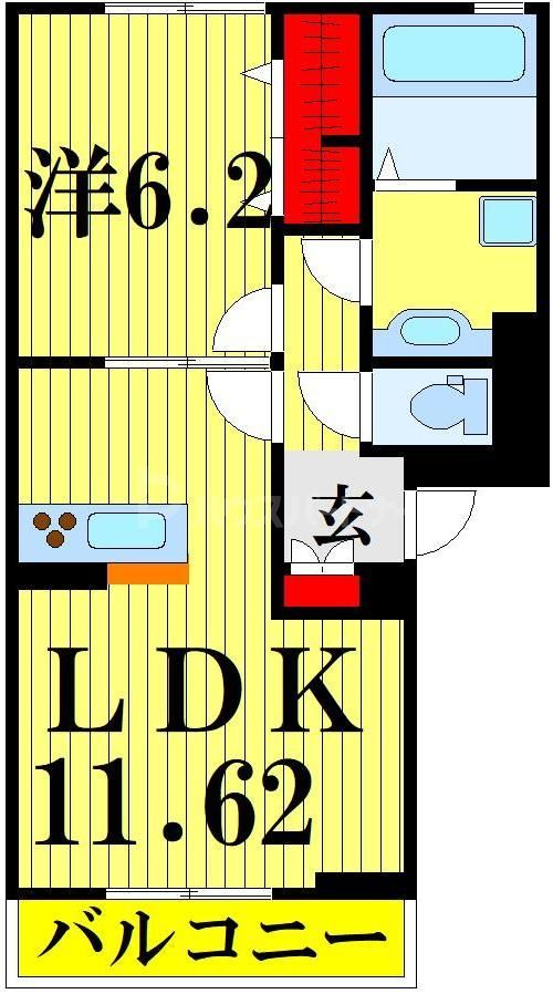 足立区江北のアパートの間取り