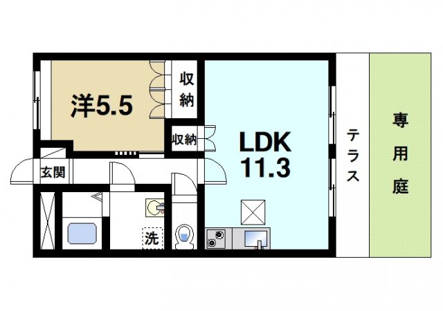 生駒市小平尾町のマンションの間取り