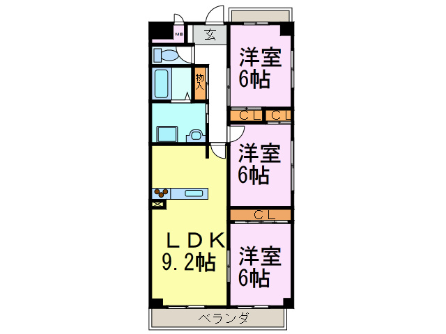 パークサイド雁宿２号館の間取り