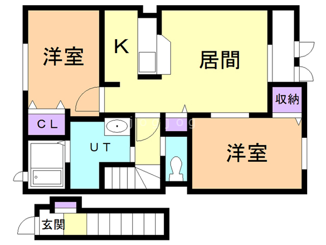 石狩市樽川三条のアパートの間取り