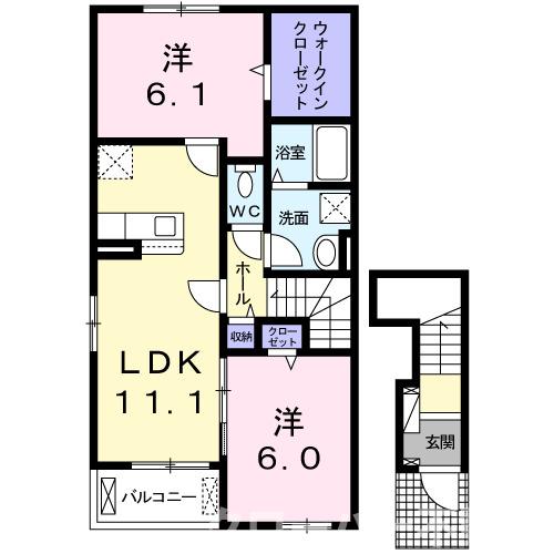 綾歌郡宇多津町岩屋のアパートの間取り